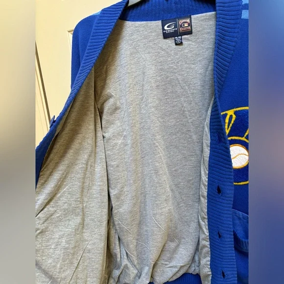 NWT! ⚾️⚾️Milwaukee Brewers Retro Sweater Cardigan⚾️⚾️.Size XXL. - Picture 6 of 13
